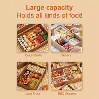 Scatola di Carta per Insalata, Bento, Pranzo, Festa, Vendita all'Ingrosso, Scatola per Snack e Frutta, Scatola da Campeggio e Picnic in Carta Kraft con Finestra in PVC