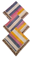 Serviette carrée traditionnelle en coton 100% imprimée à la main, bordure artisanale, réutilisable, taille 40 cm x 40 cm