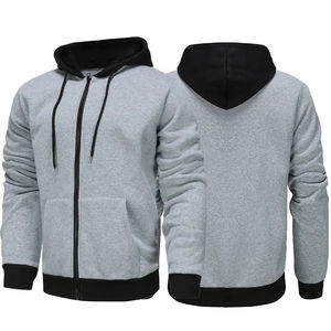 Sudadera con Capucha Personalizada, Gruesa, con Cierre, 100% Algodón, Transpirable, Ecológica, Lisa, Estilo Urbano para Hombre, Sudadera de Invierno para Gimnasio - Product Image 5
