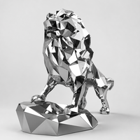 Escultura de León de Acero Inoxidable Pulido a Espejo de Lujo, Decoración de Jardín Exterior Personalizada, Compatible con Diseño 3D y DDP