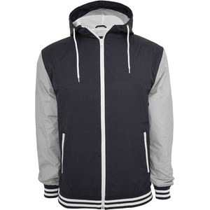 Veste en molleton de coton de qualité supérieure 2026, col montant / à capuche, manches colorées, logo frontal pour l'automne et l'hiver - Product Image 2