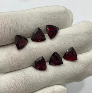 Piedras Calibradas de Granate Rojo Natural Hechas a Mano, Corte Trillón, Calidad de Gema AAA, Venta al por Mayor para Fabricación de Joyería - Product Image 4