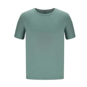 T-shirts de couleur unie décontractés à col rond 100% coton pour hommes 18 couleurs grande taille M-6XL à séchage rapide 180g vente en gros - Product Image 1
