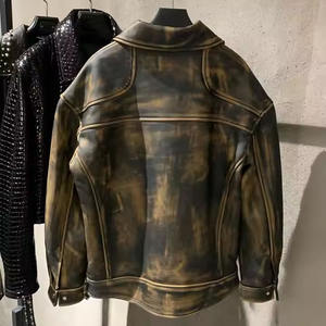 Chaqueta de Cuero para Hombre, Diseño Personalizado, Estilo Único, Tendencia de Invierno, para Uso en Exteriores, en Color Sólido - Product Image 2