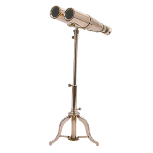 Bonne qualité décoration de la maison Antique en laiton jumelles étui en cuir télescope décor avec Vintage binoculaire victorien Marine - Product Image 3