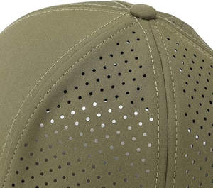 Casquette de sport en polyester perforée à 6 panneaux, résistante à l'eau, découpée au laser, à séchage rapide, prix de gros - Product Image 2