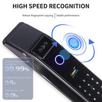 Cerradura Inteligente Automática 3D con Reconocimiento Facial, Pantalla con Cámara, WiFi, Desbloqueo Remoto por Aplicación, Huella Dactilar Biométrica, Cerrojo Electrónico para Villa