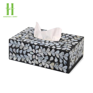 Boîte à mouchoirs moderne MOP en forme de cube Boîte de rangement pour serviettes Porte-mouchoirs en papier fait à la main pour la cuisine à manger du Vietnam - Product Image 2