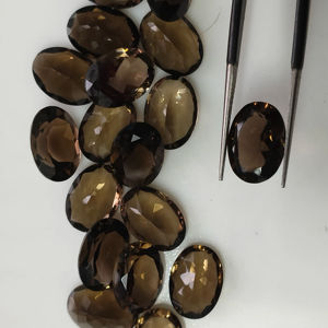 ควอตซ์สโมคกี้ธรรมชาติ 14x10 มม. รูปทรงวงรี คุณภาพดีที่สุด พลอยเม็ดเดี่ยวสำหรับทำเครื่องประดับ - Product Image 1