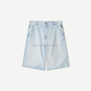 Pantalones cortos de mezclilla desgastados para hombre, pantalones cortos de mezclilla desgastados Vintage Diamond Baggy Acid Wash All-Rhinestone Design Jeans Jorts para hombres - Product Image 5