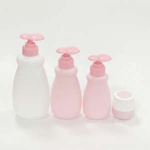 Empty Pink Baby Care HDPE Plastic <b>Pump</b> Bottle <b>Dispenser</b> Set Screen Printing for Lotion Soap Shampoo Bathroom Cosmetic Packaging - Product Image 6