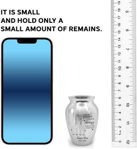 Urna conmemorativa de recuerdo decorativa de acero inoxidable para la pérdida de Niños de urnas plateadas de tamaño personalizado - Product Image 2