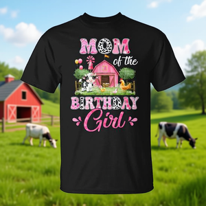 เสื้อยืดลายวัวสำหรับวันเกิดครบรอบ 1 ปีของครอบครัวฟาร์มวัว ของขวัญวันพิเศษสำหรับคุณแม่และเด็กผู้หญิง เสื้อยืดลายวัวสำหรับโปรโมชั่น - Product Image 3