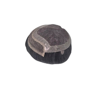 Perruque Toupet Homme en Cheveux Naturels à Lacet Frontal, Cheveux Indiens Remy Taz Hair Bangladesh, Ondulation Profonde, Trame Simple, 50% Cheveux Gris, Extension Capillaire