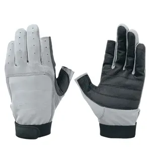 Gants de voile en cuir avec logo personnalisé de haute qualité OEM Gants de voile confortables fabriqués sur mesure de haute qualité bon marché - Product Image 1