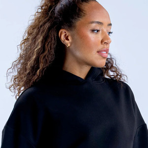 <b>Top</b> Grade Drop Shoulder Oversized <b>Women</b> Winter Hoodie Customize Front Logo <b>Warm</b> Cotton Fleece Loose Fit Pullover Hoodie - Product Image 4
