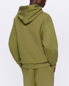 Sweat à capuche zippé de haute qualité pour hommes, surdimensionné, lourd, polaire 100% coton pour l'hiver, tenue décontractée - Product Image 5