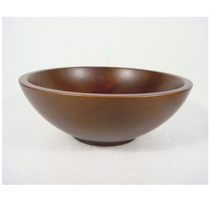 Bol de service en bois naturel fini rustique pour soupe à salade utilisation d'ustensiles de cuisine alimentaire - Product Image 3