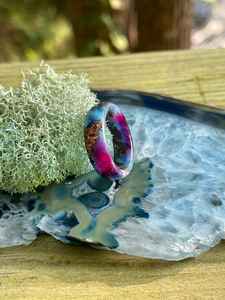 Anillos de Resina Acrílica Transparente en Forma de C, Anillos de Acetato Coloridos para Mujer, para Fiestas - Product Image 3