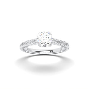 3.15 Carat E-F/VSS-VS Quality <b>Moissanite</b> Round Shape Diamond Solitaire Prong Set Engagement <b>Ring</b> for Women Made of Platinum - Product Image 1