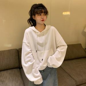 Venta al por mayor Pull Over mujeres sudaderas con capucha sudadera para mujeres bordado personalizado ropa Waffle Crop Hoodie mujeres - Product Image 4