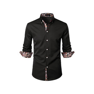 Chemises à manches longues de haute qualité pour hommes, sans repassage, sans plis, chemises habillées boutonnées solides pour hommes, de bureau, vente en gros en usine - Product Image 1