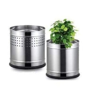 Pot de fleurs/conteneur pour plantes en acier inoxydable fiable, jardinière en métal pour application en jardin - Product Image 6