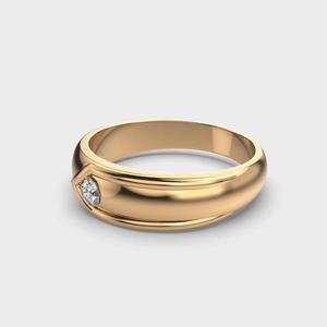 Bague en diamant créée par un laboratoire Bague ronde cultivée en laboratoire Bague de mariage en or jaune 14K écologique - Product Image 2