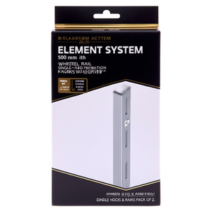 ELEMENT SYSTEM 500 mm White Steel <b>Wall</b> <b>Rail</b> with Single-Row Perforation Single Hooks & <b>Rails</b> Pack of 2 - Product Image 3