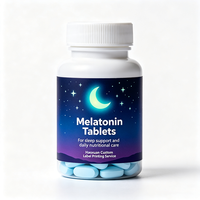 Étiquettes de bouteilles de suppléments de mélatonine Haoxuan ODM, effet lumineux, autocollants imprimés imperméables pour l'emballage de produits de santé