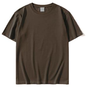 Camiseta de algodón con logotipo europeo americano 100% algodón Casual corta de media manga de talla grande técnica lavada de peso pesado alto para hombres - Product Image 6