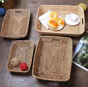 Panier à plateau rond en rotin durable pour fruits et collations Mme Cherish Paniers de rangement pour table basse pour la maison et la cuisine - Product Image 5