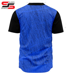 Chemise de sport à manches courtes imprimée personnalisée chemise de sport à boutons maillot de baseball au prix de gros bon marché - Product Image 2