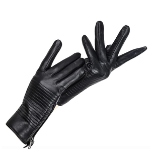 Gants de conduite doublés chauds en cuir véritable Unised-Compatible avec l'écran tactile - Product Image 1