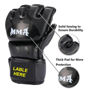 ถุงมือ MMA สำหรับชกมวยถุงมือ MMA แบบ100% สีดำอุปกรณ์ - Product Image 1