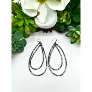 Boucles d'oreilles pendantes en argent sterling Navajo, design vintage goutte d'eau avec perle et diamant, pour mariages et fêtes - Product Image 1