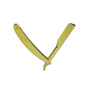 Golden Straight Edge <b>Razor</b> <b>for</b> <b>Men</b> Professional Barber Shaving <b>Razor</b> High Carbon Steel Replaceable Blade System - Product Image 4