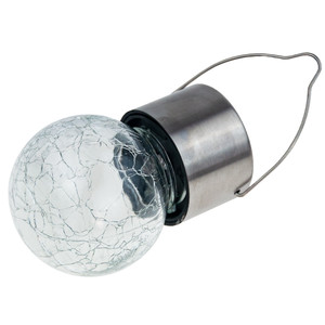 TG60452 SOLAR LED LAMP <b>GARDEN</b> GLASS DECORATIVE PENDANT LIGHT BALL <b>HOOK</b> BALCONY - Product Image 4
