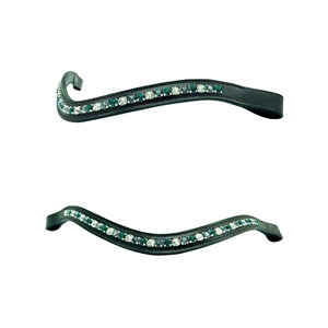 SAAN สายคิ้วหนังม้าทนทานสำหรับตกแต่งพลอยเทียมสีเขียวเข้มทำจากเงิน - Product Image 1