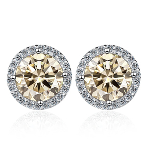 925 Luxury <b>Silver</b> <b>Stud</b> Earrings VVS Moissanite Earrings 14K Solid Gold Hip Hop Diamond Earrings for Women - Product Image 4
