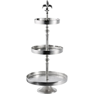 Support à gâteaux en métal nickelé à 3 niveaux, élégant et robuste, parfait pour les mariages, les fêtes et les desserts, durable. - Product Image 3