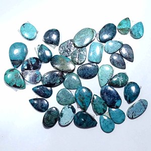 Par de piedras preciosas de turquesa tibetana natural para pendientes Par de gemas naturales para pendientes Gemas sueltas - Product Image 4