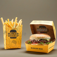 Emballage alimentaire jetable écologique en gros, papier alimentaire de qualité alimentaire bon marché, sushi, frites, poulet frit, ailes de poulet, boîte à lunch pour hamburger