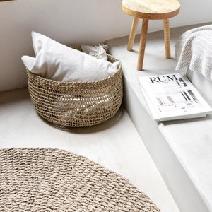 Wholesale Set 3 of Round Handmade Woven Wicker Seagrass <b>Storage</b> <b>Basket</b> Decorative <b>Basket</b> - Product Image 5