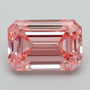 Diamant de laboratoire émeraude 2,40 ct Fancy Intense Pink Rose VVS2 - Product Image 4