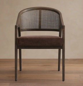 Modern Luxury Hotel Dining <b>Chair</b> with Natural Rattan <b>Brown</b> Finish for Home Apartment Villa and Restaurant Use - Product Image 5
