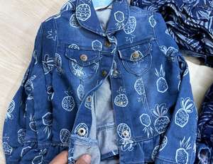 Veste en jean réversible pour filles d'automne, de haute qualité, en coton écologique, doublure lavée, anti-froissement, coupe ample tendance - Product Image 2