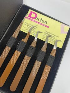 Pince à cils de beauté pince à cils en acier inoxydable enduit de couleur marron pince à cils avec logo personnalisé - Product Image 3