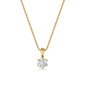 Pendentif solitaire en diamant rond taillé 0,30 ct, diamant de laboratoire en platine, pour mariage, fiançailles, soirée - Product Image 2