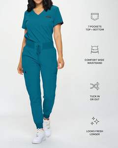 Logo personnalisé Ensemble de gommages médicaux de qualité supérieure unisexe Médecin Infirmière Hôpital Chirurgical Uniforme Jogger Pantalon Top Vente en gros de haute qualité - Product Image 6